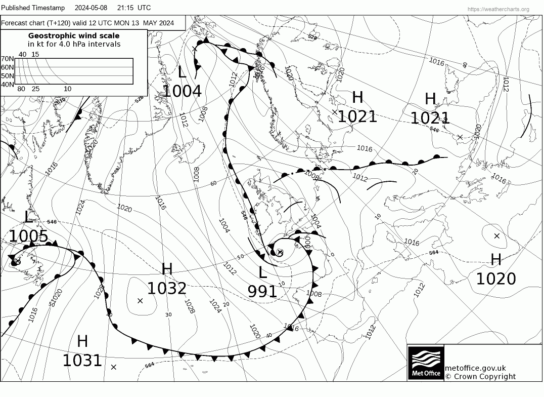 Latest Met Office synoptic chart - T+120